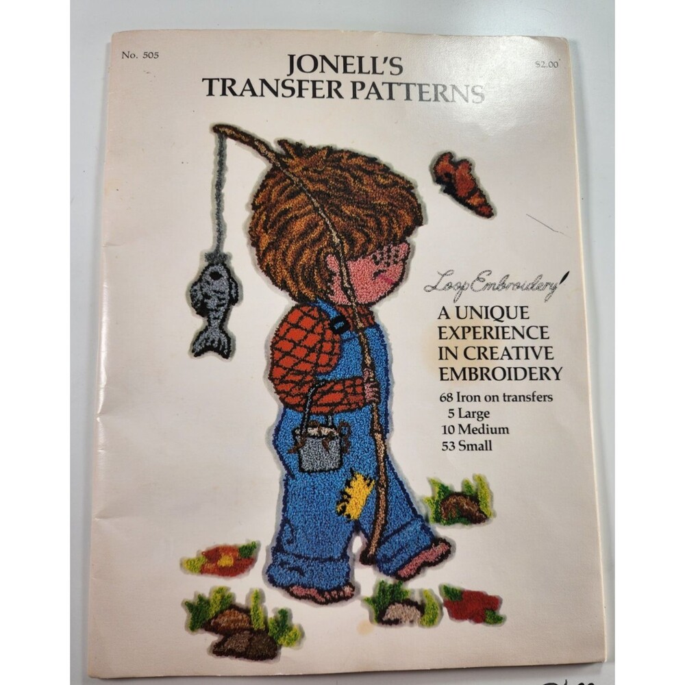 Jonell's 1997 Vintage Embroidery Iron On Transfer Patterns Book No 505